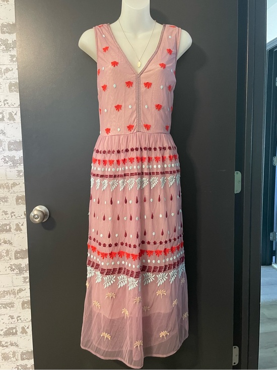 Sundance Dresses & Skirts - Sundance Soft Purple Embroidered Mesh Midi Dress Boho Western Size 10
